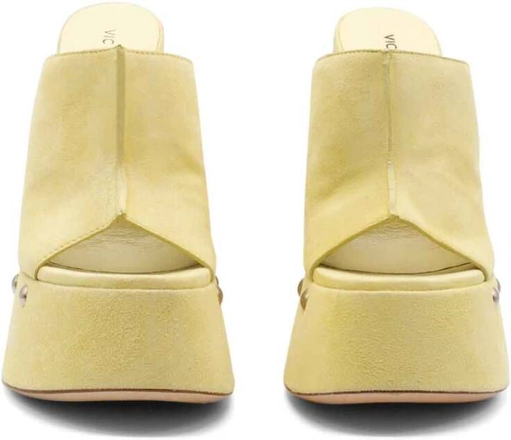 Vic Matié Pastel Suede Maxi Slipper Yellow Dames