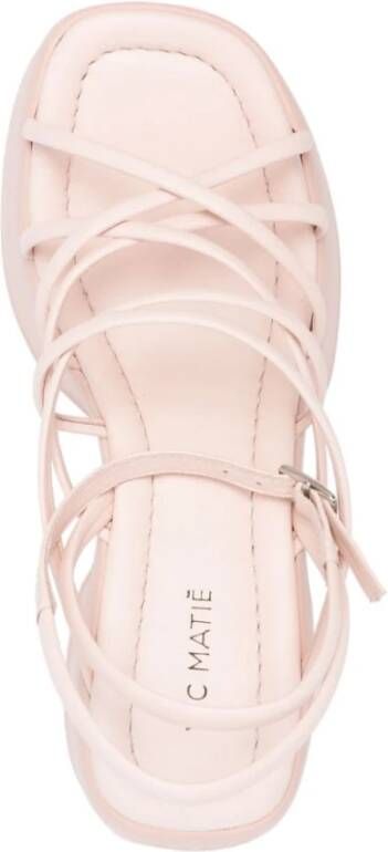 Vic Matié Roze Leren Kruisband Sandalen Pink Dames