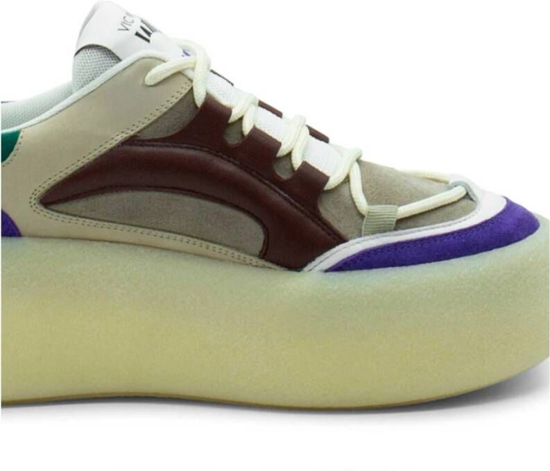 Vic Matié Sneaker in Paars Noten Bruin Multicolor Dames