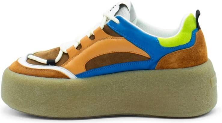 Vic Matié Stijlvolle Sneaker in Bruin Blauw Oranje Multicolor Dames