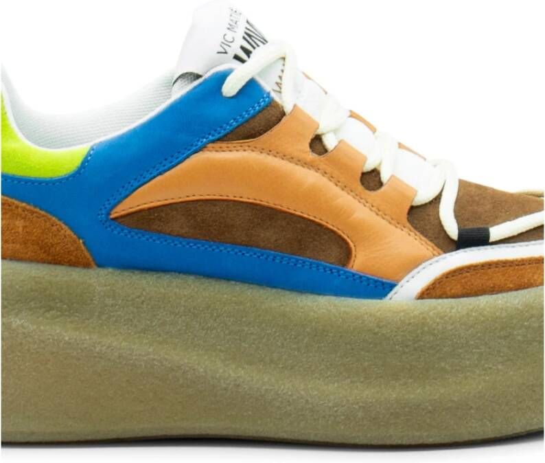 Vic Matié Stijlvolle Sneaker in Bruin Blauw Oranje Multicolor Dames