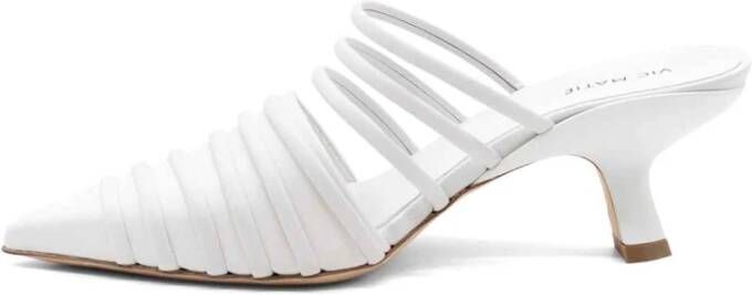 Vic Matié Witte Slippers van Zacht Nappaleer White Dames