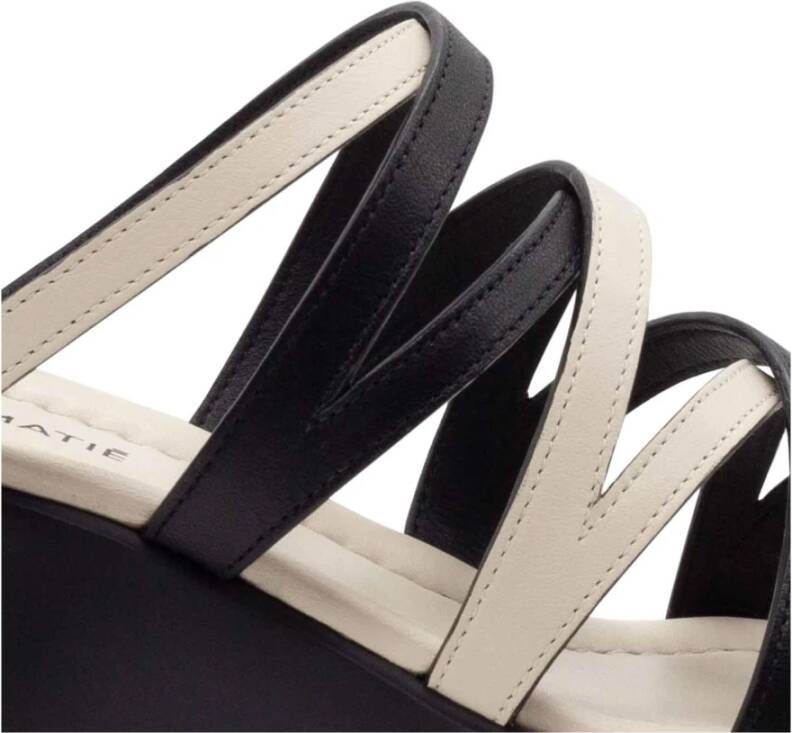 Vic Matié Yoko Crossover Slipper in Zwart Ivoor Black Dames