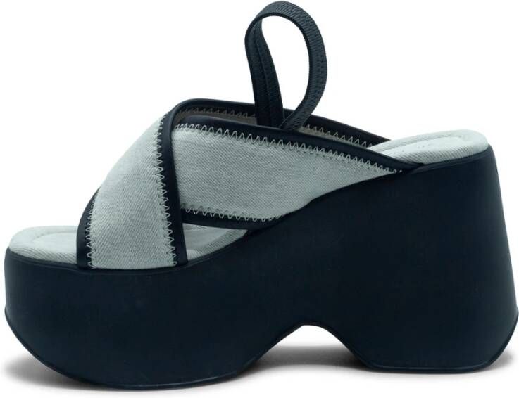 Vic Matié Yoko slipper zandkleurig zwart Denim Gray Dames