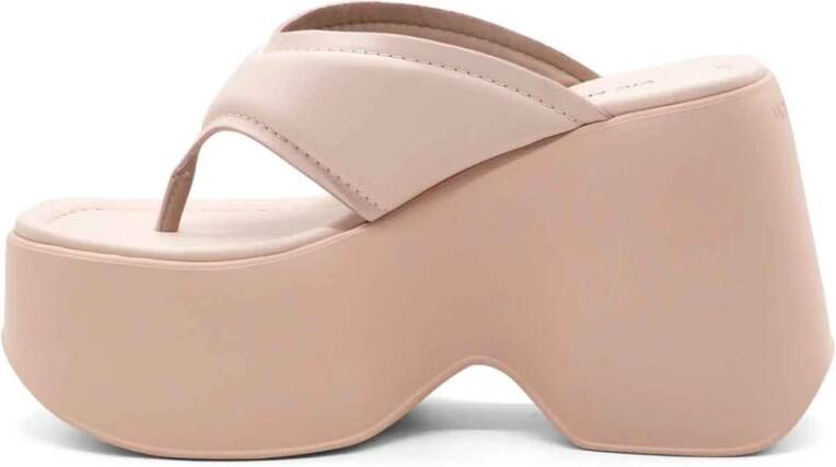 Vic Matié Zachte Nappa Leren Flip-Flops in Roze Pink Dames