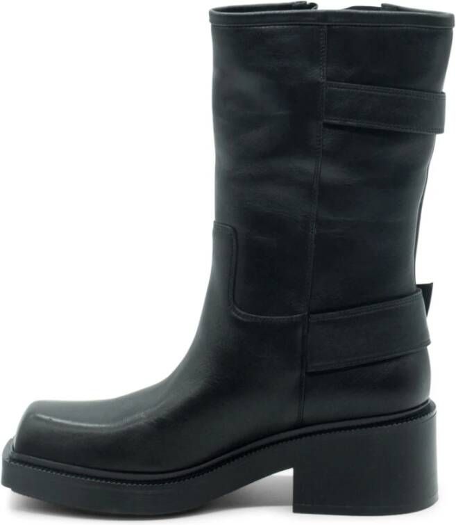 Vic Matié Zwarte Biker-Boot Fray Black Dames