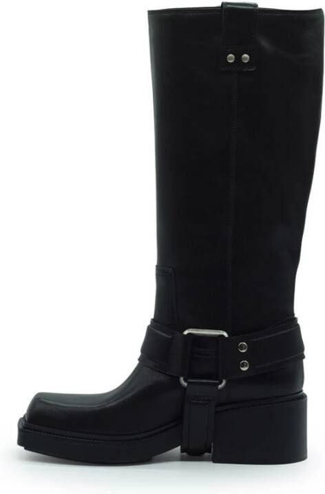 Vic Matié Zwarte Gaucho-stijl Fray Laarzen Black Dames