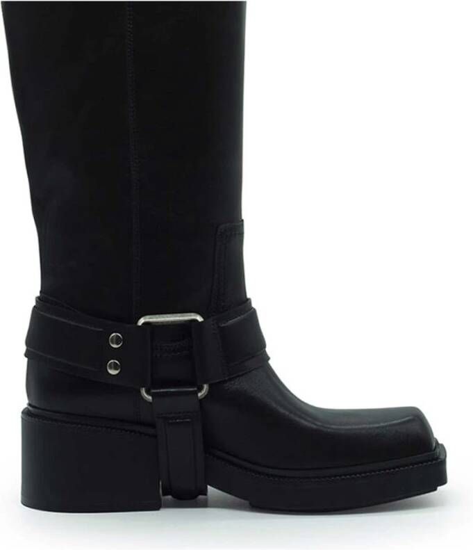 Vic Matié Zwarte Gaucho-stijl Fray Laarzen Black Dames