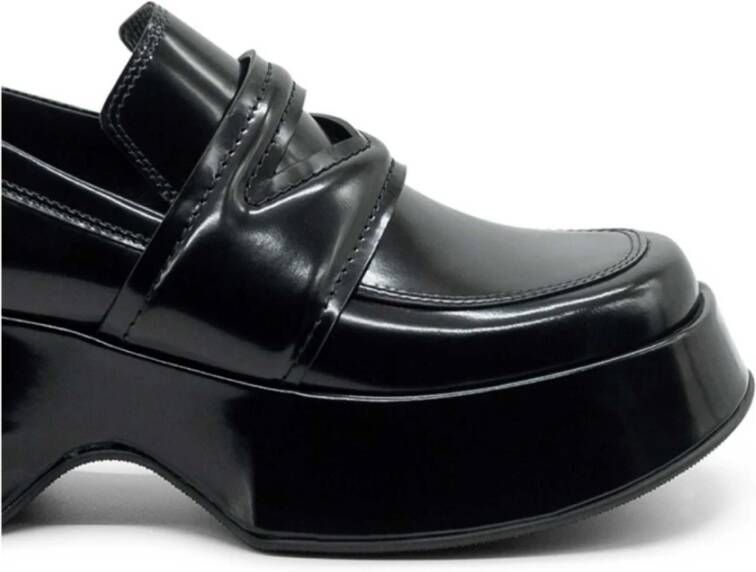 Vic Matié Zwarte Geborsteld Kalfsleren Mocassin Black Dames