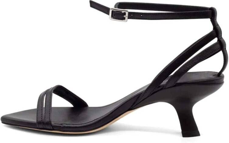 Vic Matié Zwarte leren Cross-Slipper sandalen Black Dames