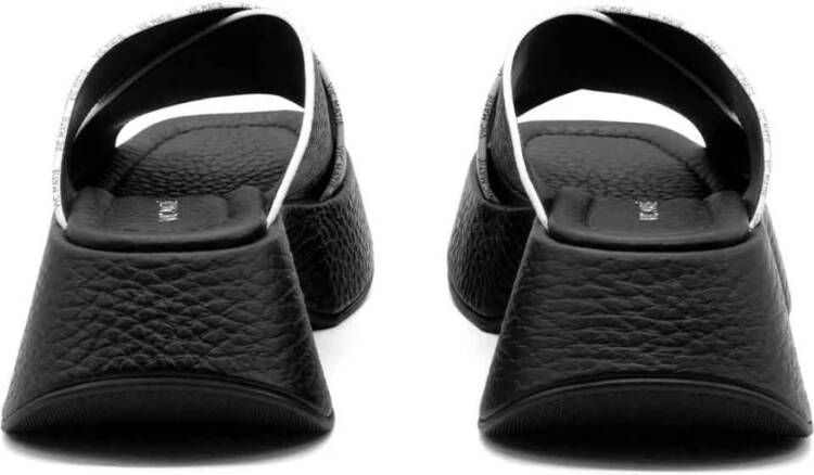 Vic Matié Zwarte Leren Crossover Slipper Black Dames