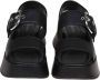 Vic Matié Zwarte Leren Sleehak Sandalen Black Dames - Thumbnail 2