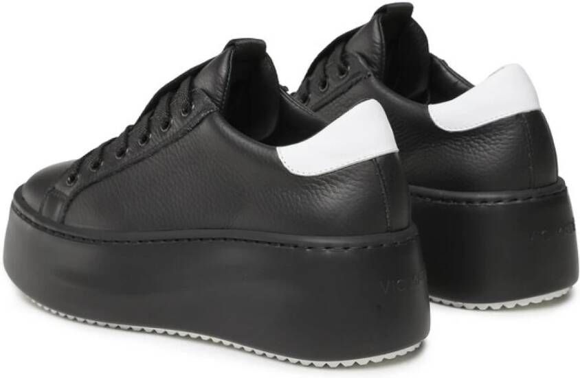 Vic Matié Zwarte Leren Sneakers met Futuristisch Design Black Dames