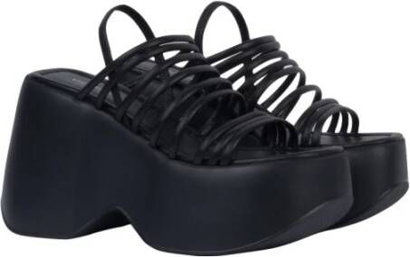 Vic Matié Zwarte sleehak sandalen met bandjes Black Dames