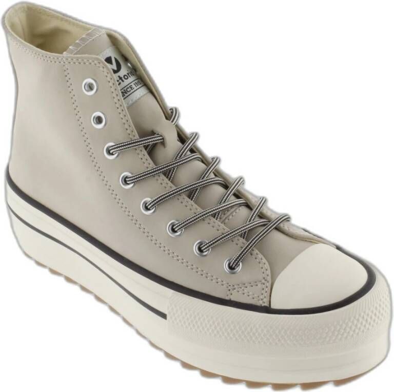 Victoria Dubbele sportschoenen van imitatieleer voor dames Tribu Sierra Beige Dames