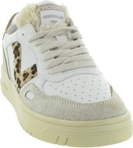 Victoria Metalen Kameel Dierenprint Schoenen White Dames