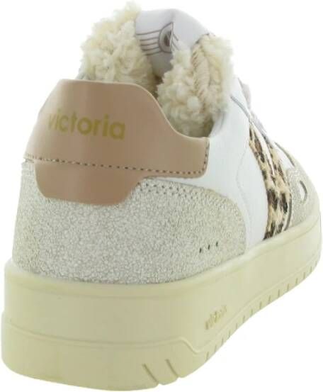 Victoria Metalen Kameel Dierenprint Schoenen White Dames