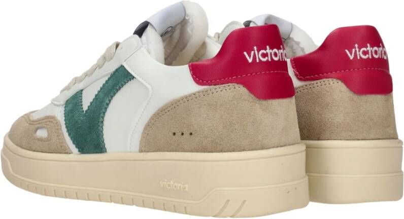 Victoria Sportieve witte sneaker met kleurrijke accenten Wit Heren