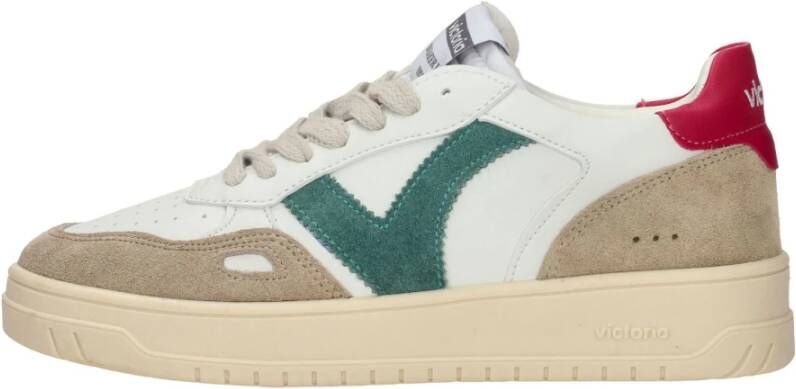 Victoria Sportieve witte sneaker met kleurrijke accenten Wit Heren