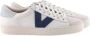 Victoria Contrast Leren Sneakers Grote Maten Blauw - Thumbnail 15