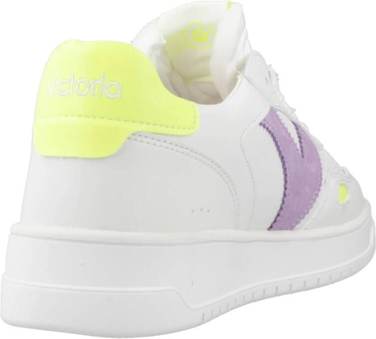 Victoria Neon Leren Sneakers White Dames