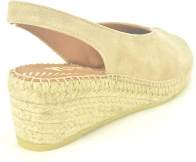 Viguera Beige Suède Sandaal met Jute Detail Beige Dames