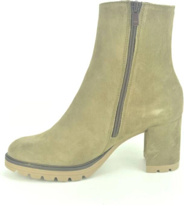 Viguera Taupe Daim Botje DH. 5cm Beige Dames