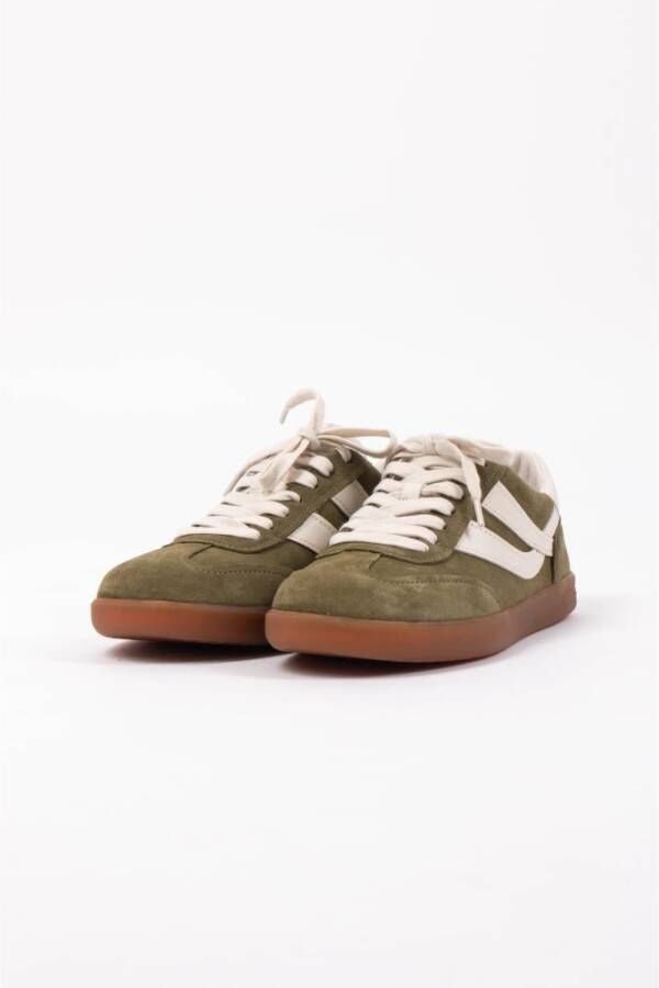 Vince Leren Sneaker in varen groen melk Green Dames