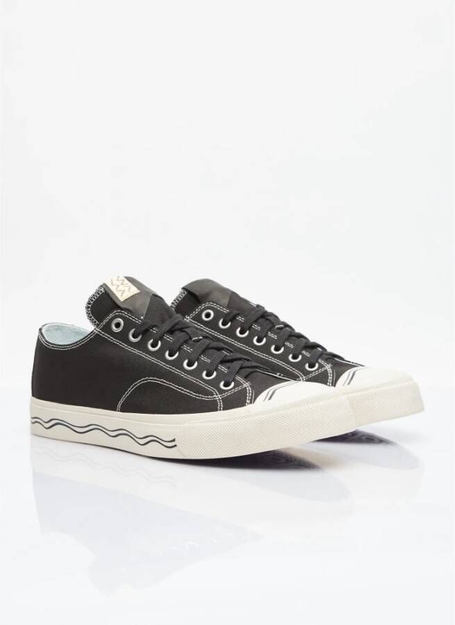 visvim Canvas Sneakers met Golfprint Black Heren