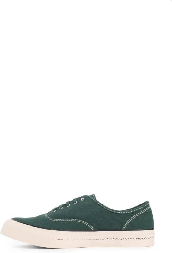 visvim Canvas Vetersluiting Amandel Teen Sneakers Green Heren