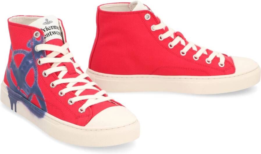 Vivienne Westwood Hoge katoenen sneakers Red Dames