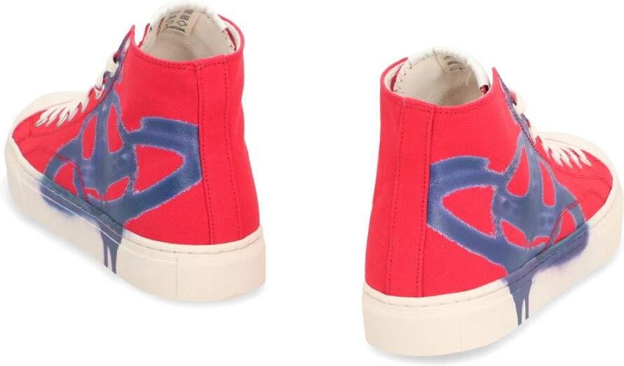 Vivienne Westwood Hoge katoenen sneakers Red Dames