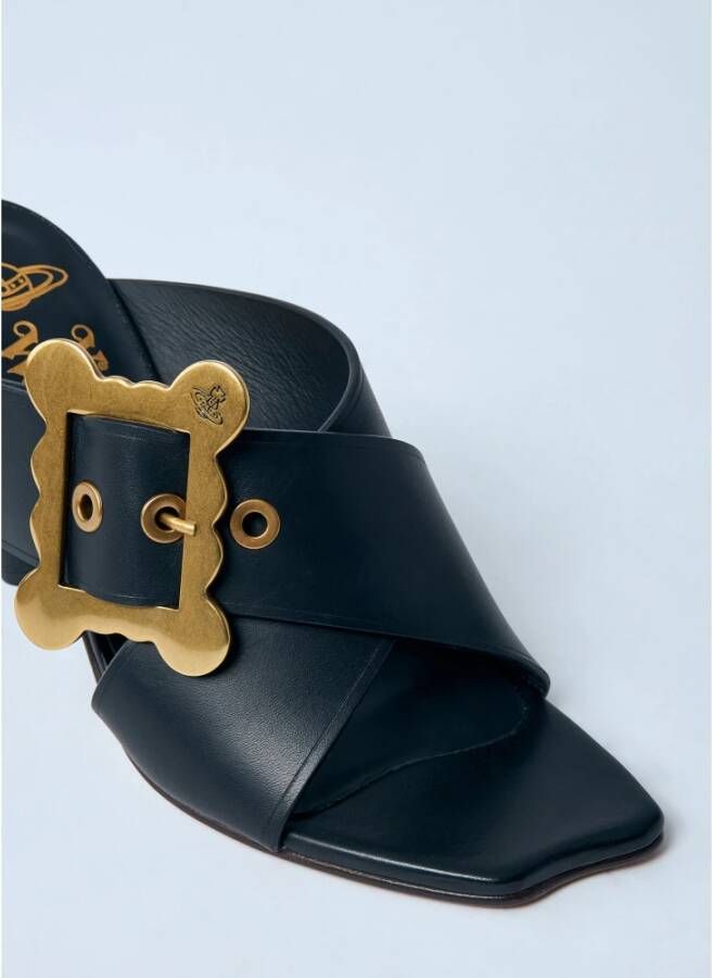 Vivienne Westwood Leren Riem Muilezels Hakken Black Dames