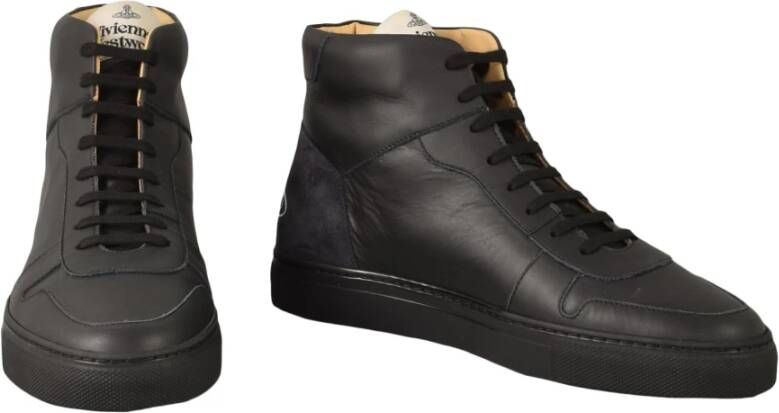 Vivienne Westwood Leren Sneakers met Rubberen Zool Black Heren