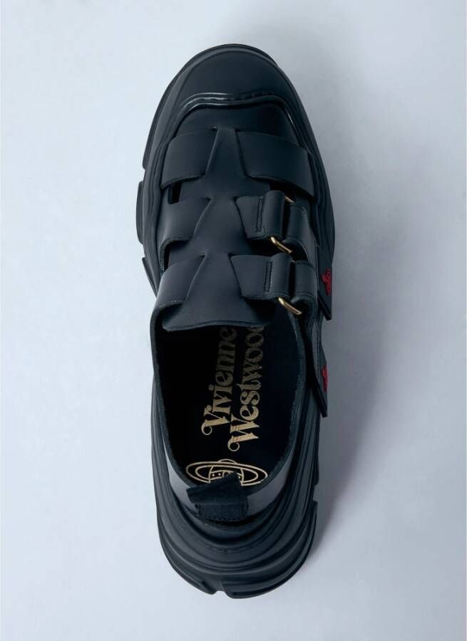 Vivienne Westwood Leren sneakers met uitsparingen Black Heren