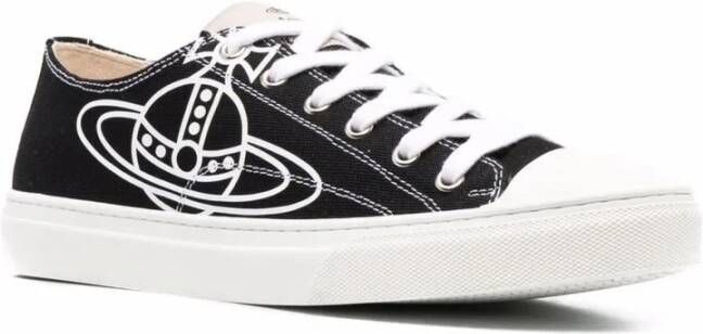 Vivienne Westwood Zwarte Orb Print Veterschoenen Black Heren