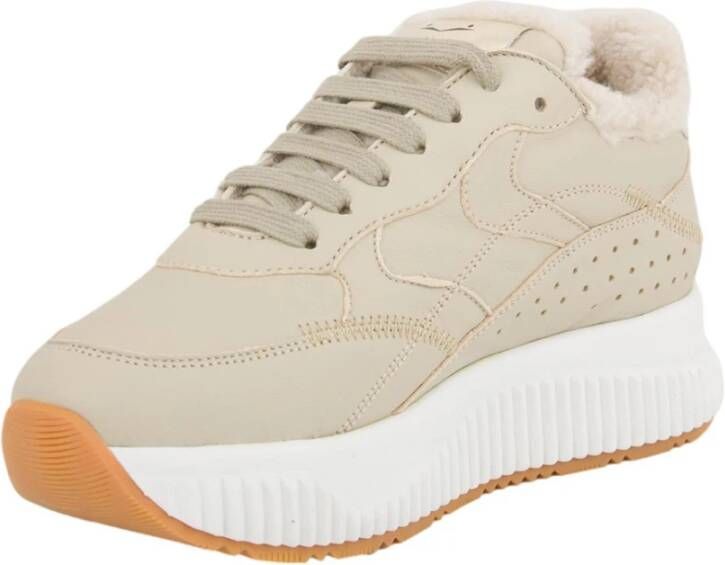 Voile blanche Beige Actieve Sneakers voor Vrouwen Beige Dames