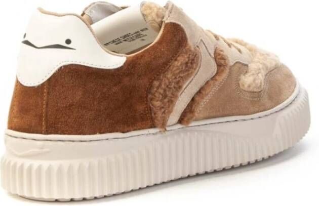 Voile blanche Beige-Bruine Leren Sneaker Laura Beige Dames