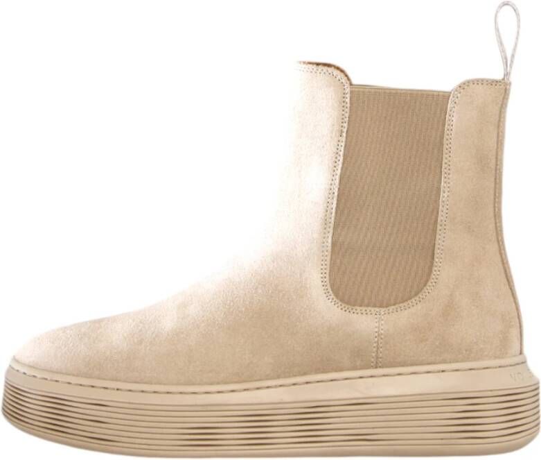 Voile blanche Beige Leren Sneakers Beige Dames