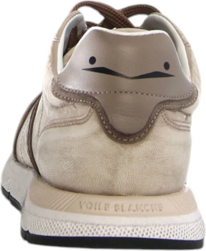 Voile blanche Beige Leren Sneakers Storm 015 Beige Heren