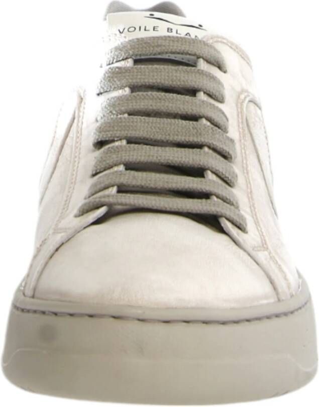 Voile blanche Beige Leren Stoffen Sneakers Beige Heren