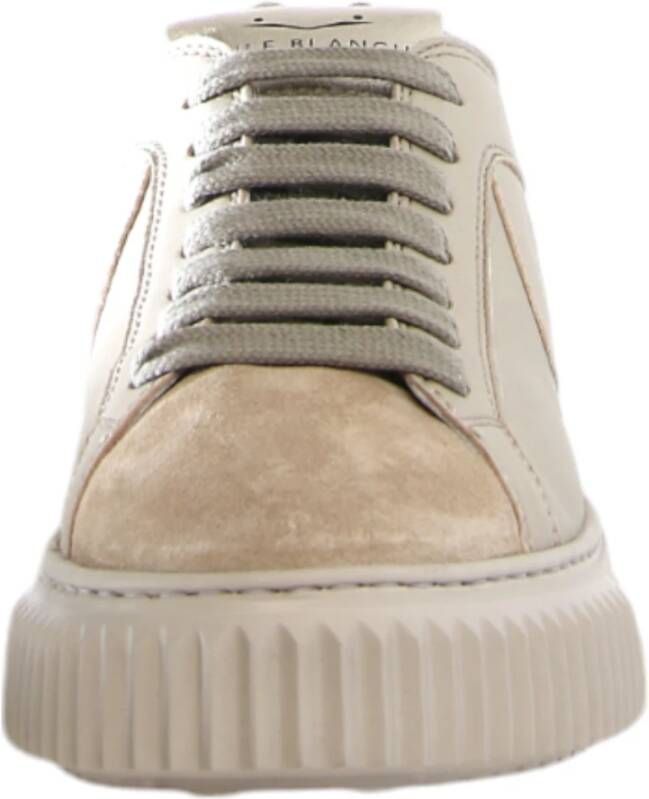 Voile blanche Beige Sneaker van Leer Stof Beige Dames