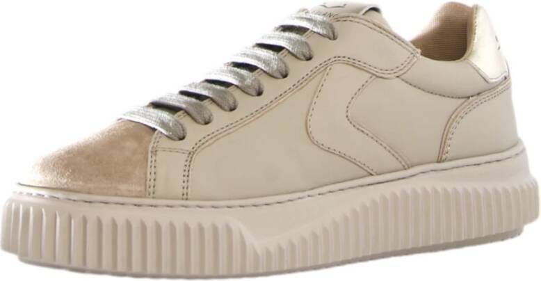 Voile blanche Beige Sneaker van Leer Stof Beige Dames