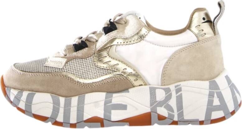 Voile blanche Beige Sneakers Club105 in leer nylon Beige Dames