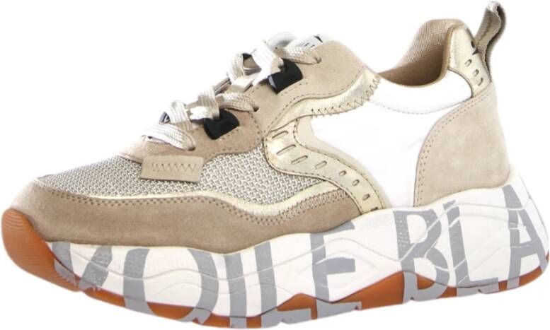 Voile blanche Beige Sneakers Club105 in leer nylon Beige Dames