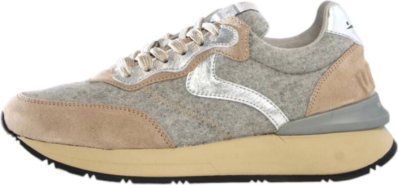 Voile blanche Beige Sneakers in Leer Nylon Beige Dames