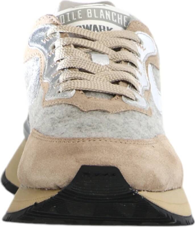 Voile blanche Beige Sneakers in Leer Nylon Beige Dames