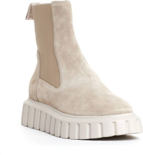 Voile blanche Beige Suède Chelsea Boot Beige Dames