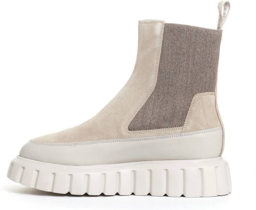 Voile blanche Beige Suède Chelsea Boot Beige Dames