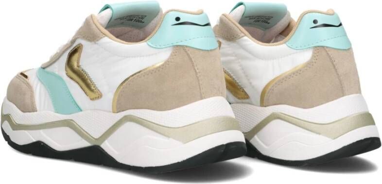 Voile blanche Beige Suède Lage Sneakers Multicolor Dames